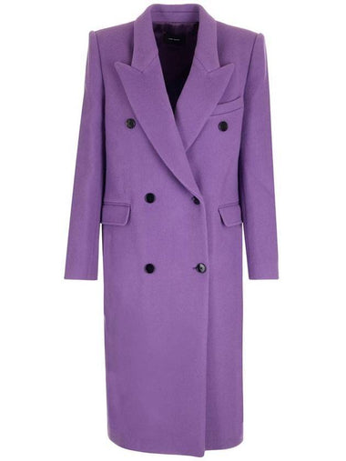 Enarili Wool Double Coat Purple - ISABEL MARANT - BALAAN 1