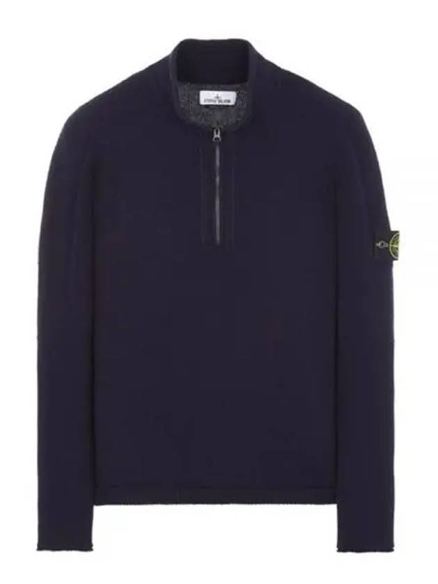 Wappen Patch Lambswool Half-Zip Knit Top Grey - STONE ISLAND - BALAAN 2