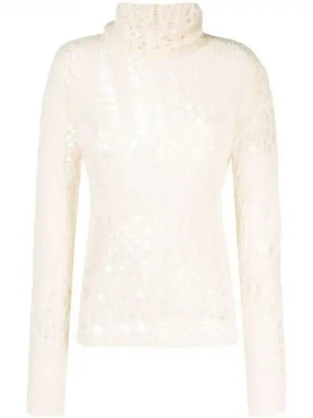 Openwork high neck alpaca wool knit top - OUR LEGACY - BALAAN 1