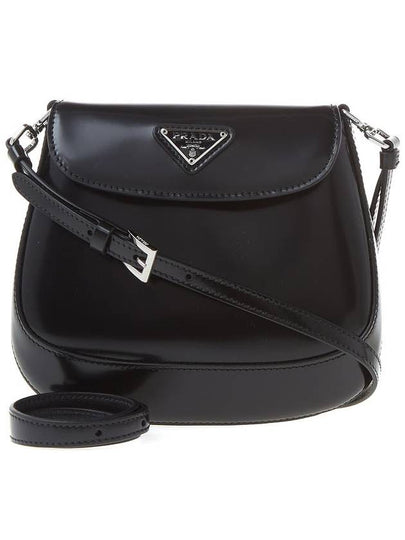 Cleo Brushed Leather Mini Shoulder Bag Black - PRADA - BALAAN 2