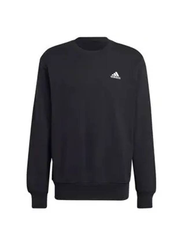 Essentials Embroidered Small Logo French Terry Sweatshirt Black - ADIDAS - BALAAN 3