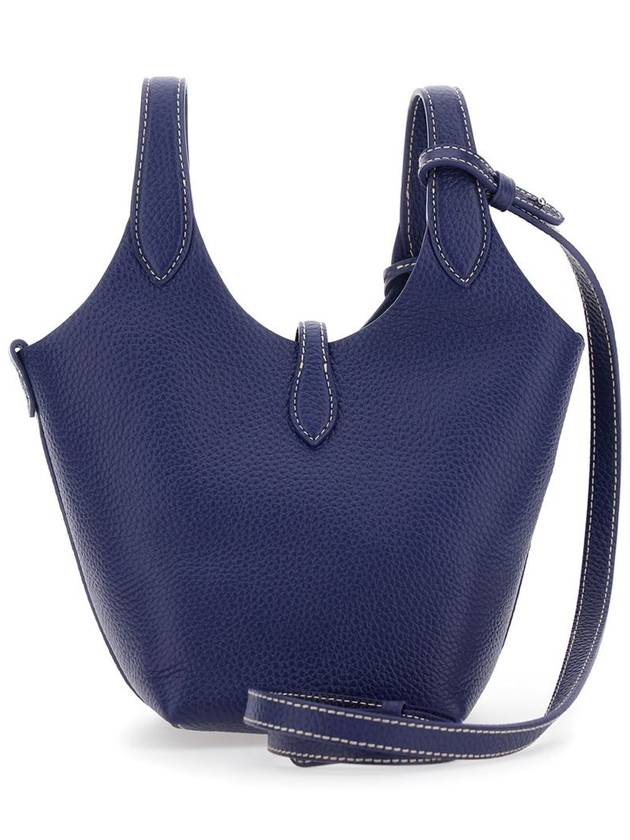 'Play' Blue Handbag With Removable Shoulder Strap And Pony Embroidery On The Front In Leather Woman - POLO RALPH LAUREN - BALAAN 2