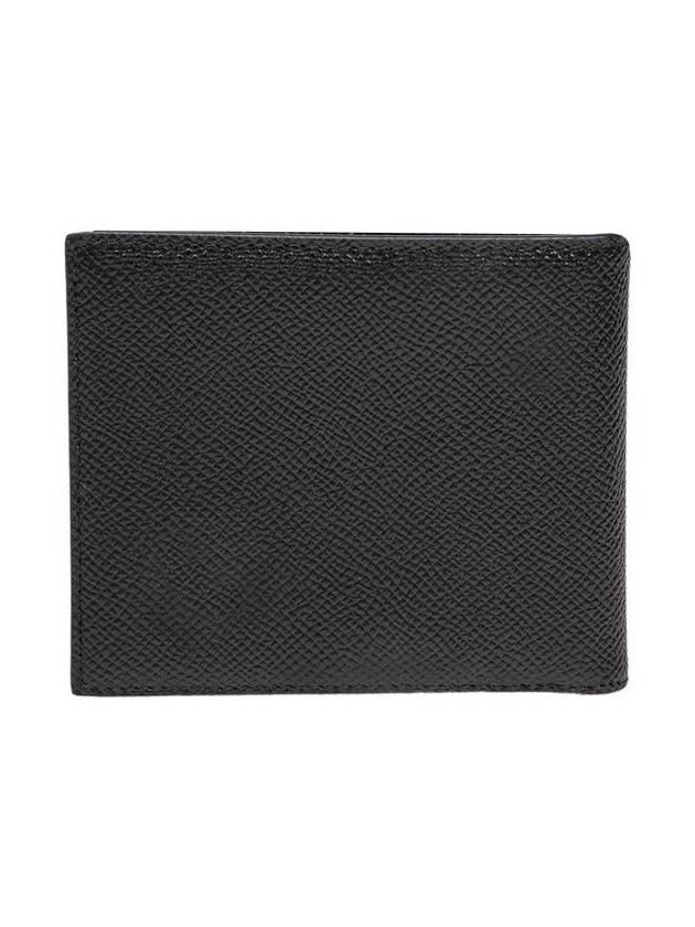 Logo Plaque Calf Leather Half Wallet Black - DOLCE&GABBANA - BALAAN 3