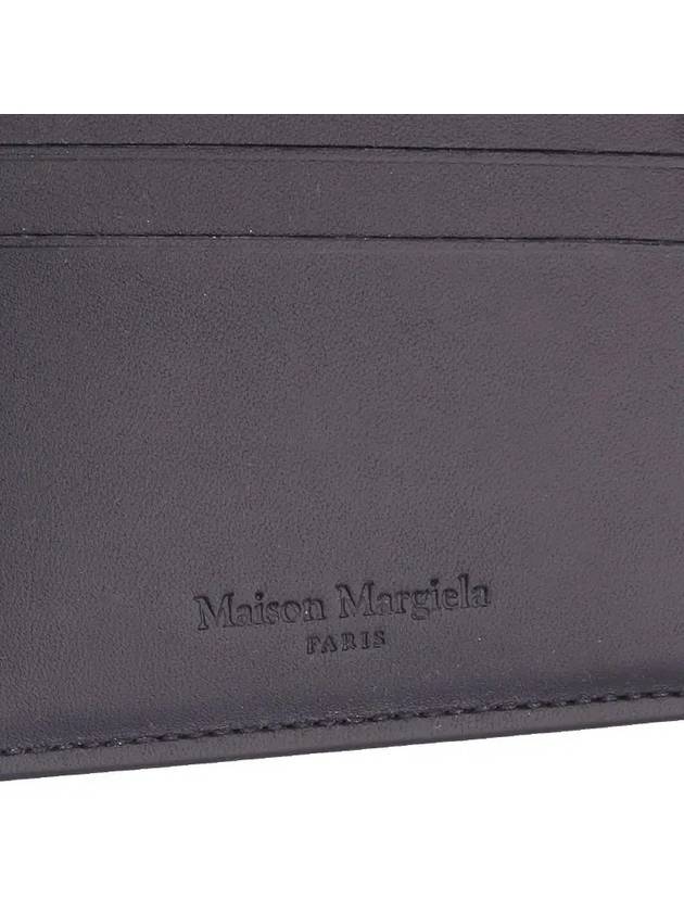 Two-tone Stitched Logo Leather Card Wallet Beige Black - MAISON MARGIELA - BALAAN 3