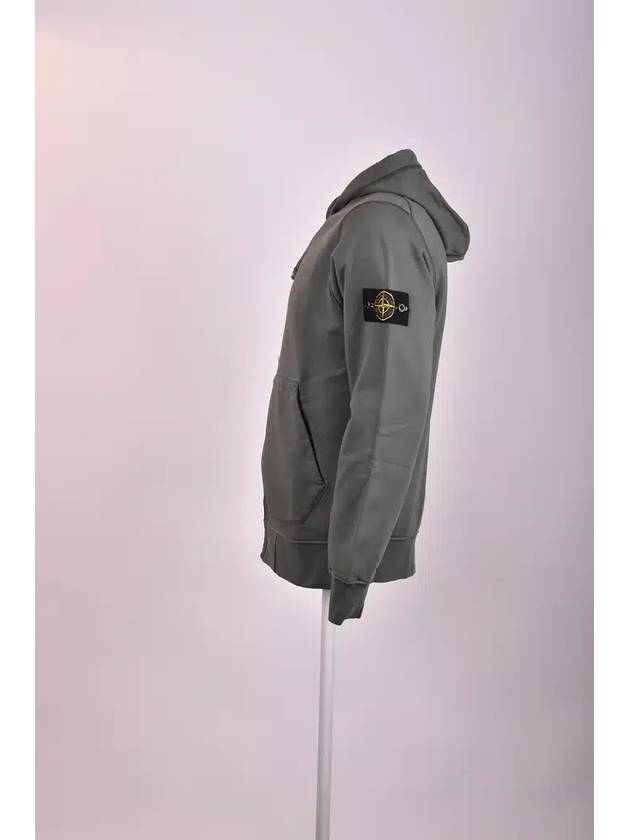 Logo Patch Cotton Fleece Hoodie Green - STONE ISLAND - BALAAN 4