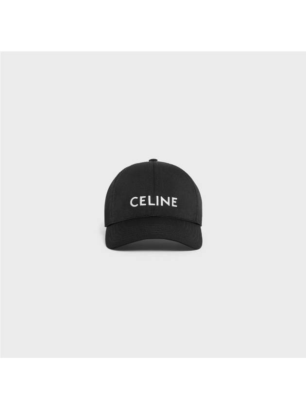 Embroidered Logo Cotton Ball Cap Black - CELINE - BALAAN 8