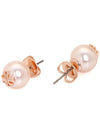 Crystal Pearl Stud Earring Rose - TORY BURCH - BALAAN 7