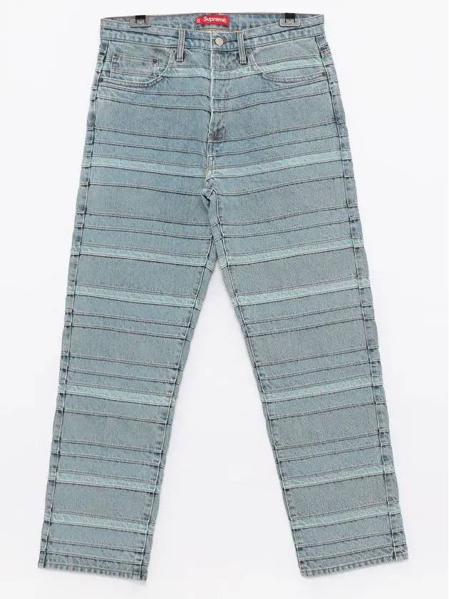 Back pocket patch logo layered denim men s pants FW22P19 WASHD BLUE - SUPREME - BALAAN 2