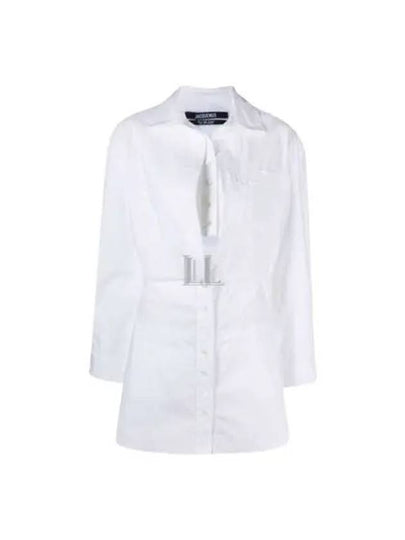 La Robe Baunhilha Layered Shirt Short Dress White - JACQUEMUS - BALAAN 2