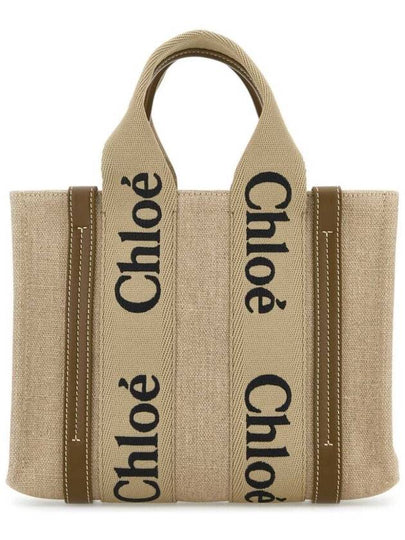 Woody Logo Small Tote Bag Brown Beige - CHLOE - BALAAN 2