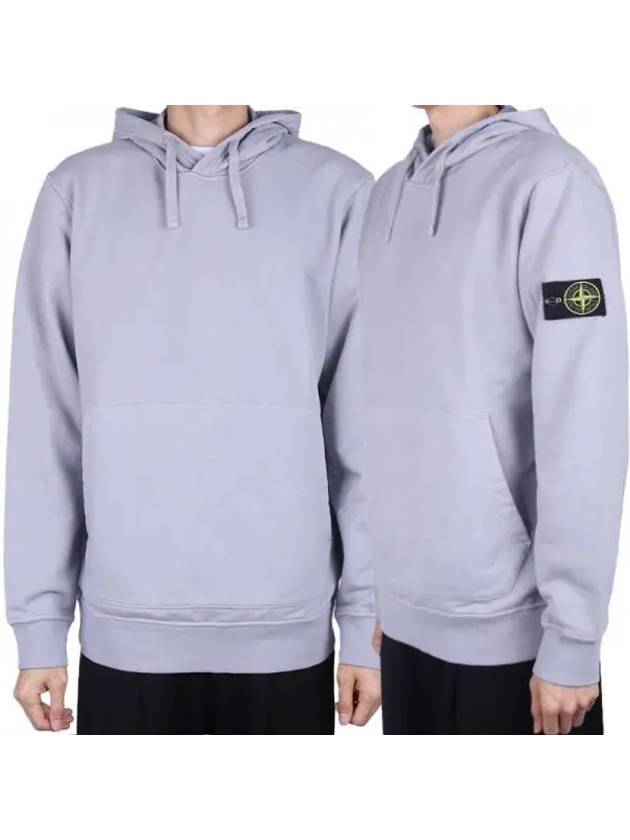 Logo Patch Drawstring Hoodie Polvere - STONE ISLAND - BALAAN 2