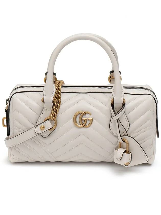 GG Marmont Small Top Handle Bag White - GUCCI - BALAAN 3