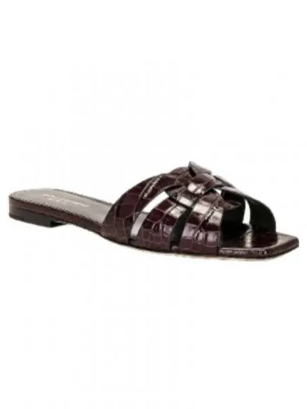 Women's Tribute Slippers Burgundy - SAINT LAURENT - BALAAN 2