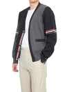 Funmix Cotton ArmBand V-Neck Cardigan Tonal Grey - THOM BROWNE - BALAAN 9