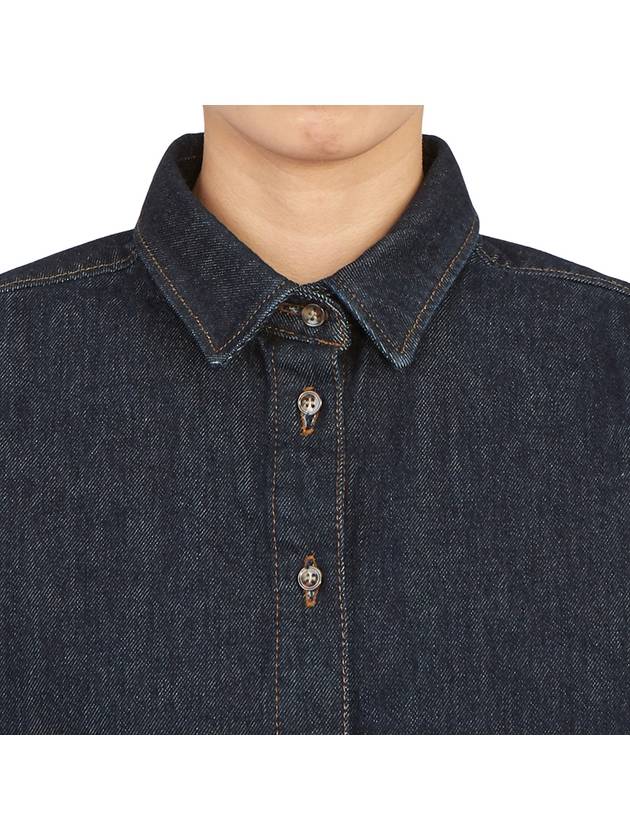 Denim Long Sleeve Shirt Navy - TOTEME - BALAAN 7