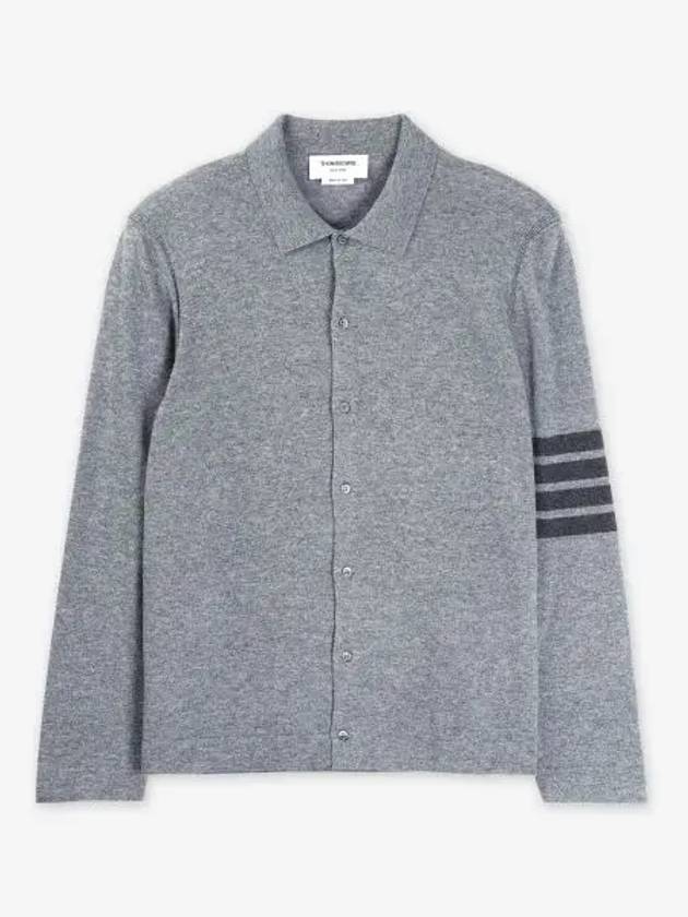 4 Bar Stripe Cashmere Cardigan Grey - THOM BROWNE - BALAAN 2