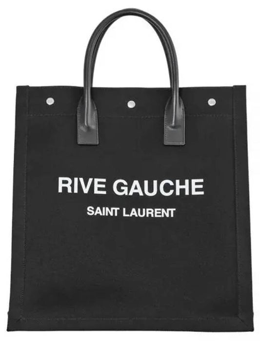 Rive Gauche Canvas Tote Bag Black - SAINT LAURENT - BALAAN 2