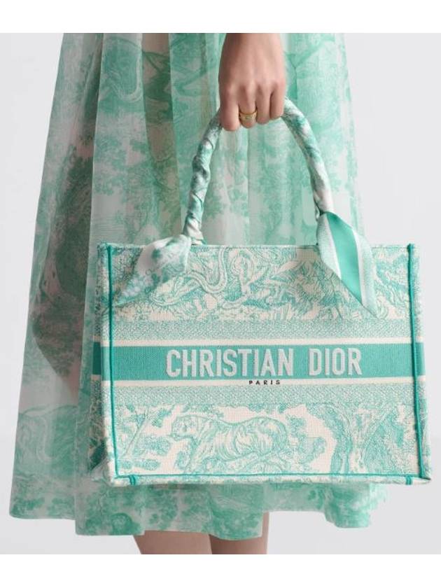 Toile de Jouy Sauvage Mitzah Silk Twill Scarf Aquamarina - DIOR - BALAAN 3