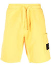 Wappen Patch Pocket Drawstring Shorts Yellow - STONE ISLAND - BALAAN 1
