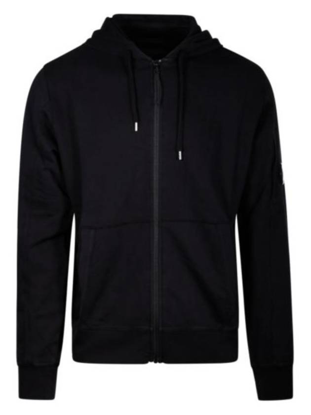 Light Fleece Zip Up Hoodie Black - CP COMPANY - BALAAN 2