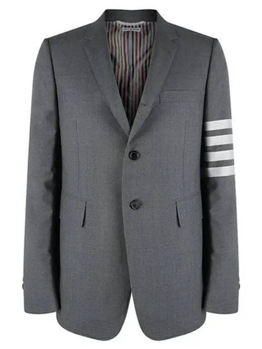 Plain Weave Suiting 4 Bar Classic Sport Jacket Medium Grey - THOM BROWNE - BALAAN 2