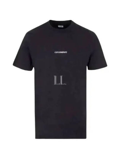 Small Logo Print Short Sleeve T-Shirt Black - CP COMPANY - BALAAN 2