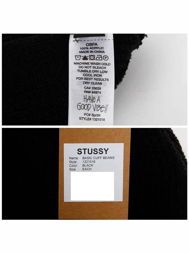 1321019 C 0001 BLACK Basic Cuff Beanie - STUSSY - BALAAN 4