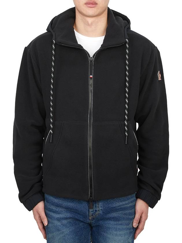 Grenoble Zip Up Hoodie Black - MONCLER - BALAAN 3