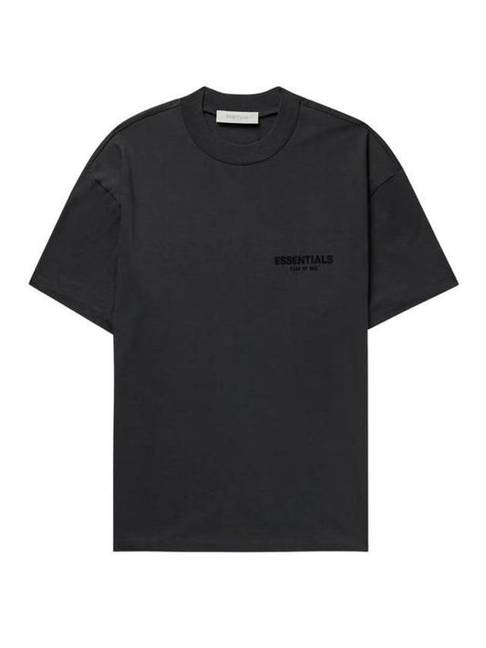 Men's Back Logo Short Sleeve T-Shirt Black - FEAR OF GOD ESSENTIALS - BALAAN.