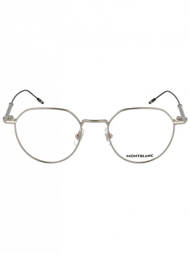 Eyewear MB0060O 003 Round Metal Frame Glasses Silver - MONTBLANC - BALAAN.