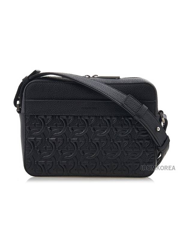 Embossed Gancini Pattern Cross Bag Black - SALVATORE FERRAGAMO - BALAAN 2