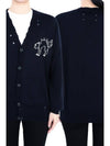 Embroidered Logo Wool Cardigan Navy - MAISON MARGIELA - BALAAN 3