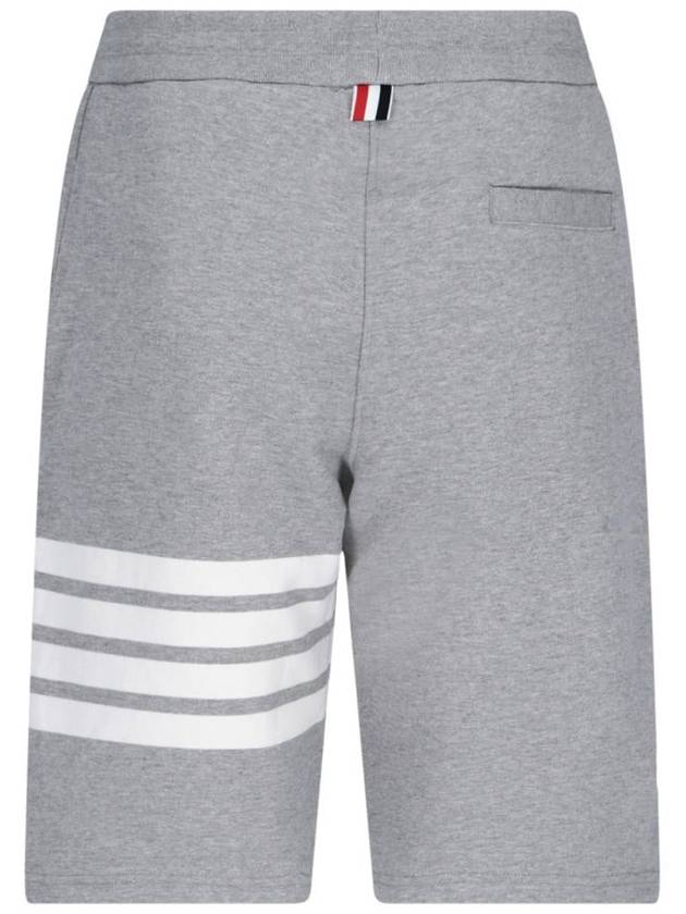 Cotton Loopback Knit Engineered 4-Bar Sweatshorts Light Grey - THOM BROWNE - BALAAN 4