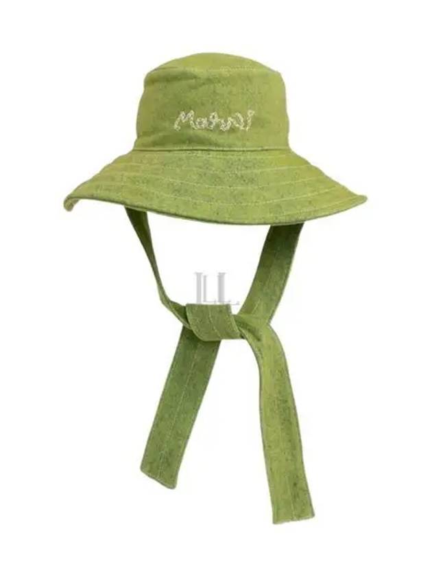 Embroidered Logo Bucket Hat Green - MARNI - BALAAN 2