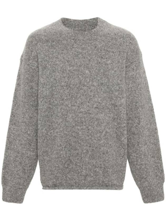 Le Pull Logo Crew Neck Alpaca Wool Knit Top Grey - JACQUEMUS - BALAAN 1