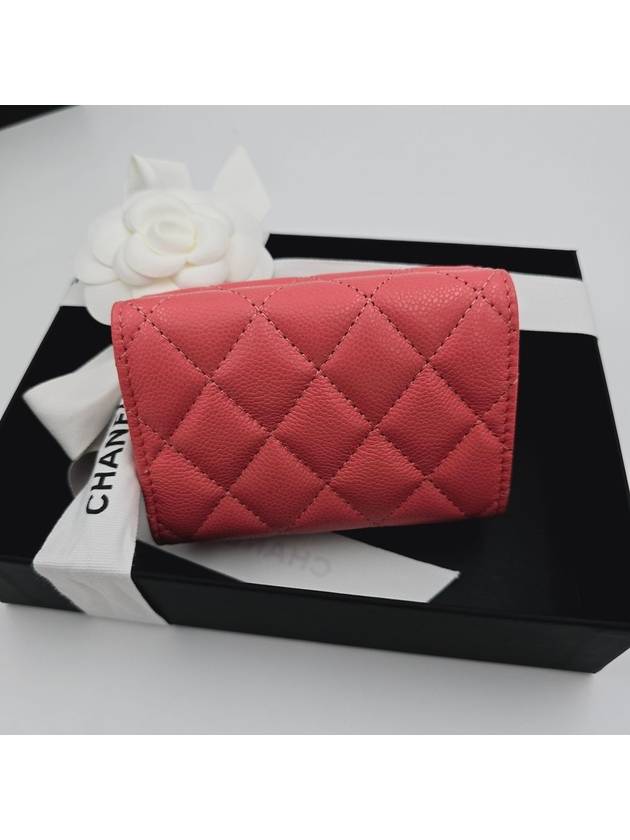 Classic snap 3 stage mini wallet coral pink gold caviar women AP0230 - CHANEL - BALAAN 2