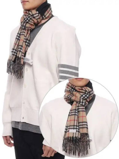 Check Cashmere Scarf Black - BURBERRY - BALAAN 2