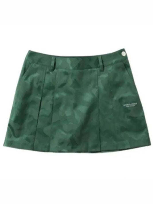 Golf Gauge Jacquard MLW 3A AE01 GREEN Women s Mini Pleated Skirt - MARK & LONA - BALAAN 2