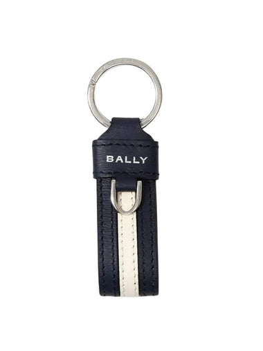 Ribbon Leather Key Holder Midnight - BALLY - BALAAN 1