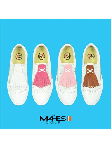 Natural leather 4WAY tassel decoration high up balance handmade golf shoes spikeless white MSH00808 - MAHES - BALAAN 1