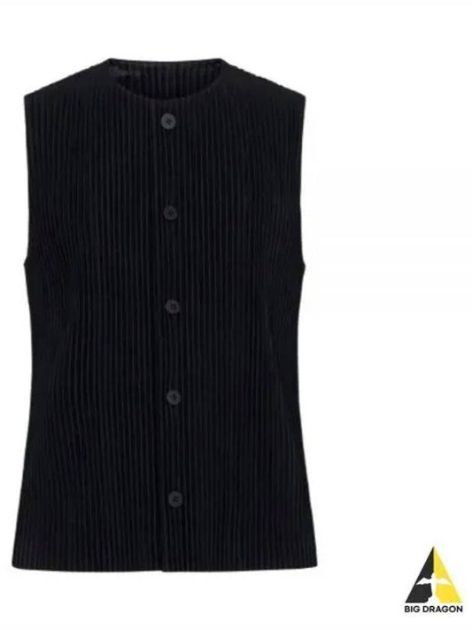 Tailored Pleated 1 Vest Black - ISSEY MIYAKE - BALAAN 2