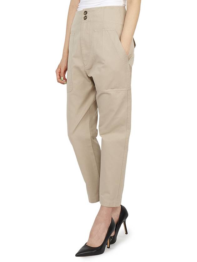 Pralunia High Rise Crop Pants Beige - ISABEL MARANT - BALAAN 8