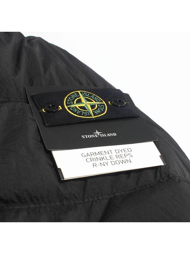 Garment Dyed Crinkle Reps Down Padding Black - STONE ISLAND - BALAAN 4