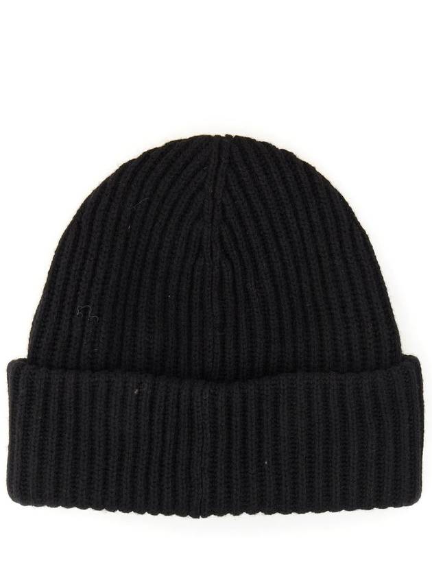 Logo Patch Knit Beanie Black - GANNI - BALAAN 4