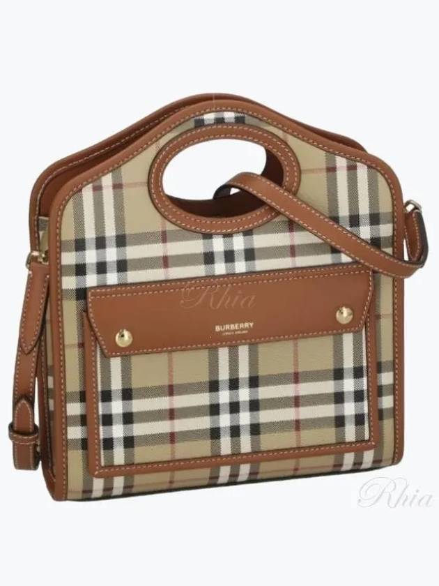 Check Mini Pocket Tote Bag Beige - BURBERRY - BALAAN 2