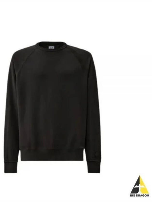 Light Fleece Logo Crew Neck Sweatshirt Black - CP COMPANY - BALAAN 2