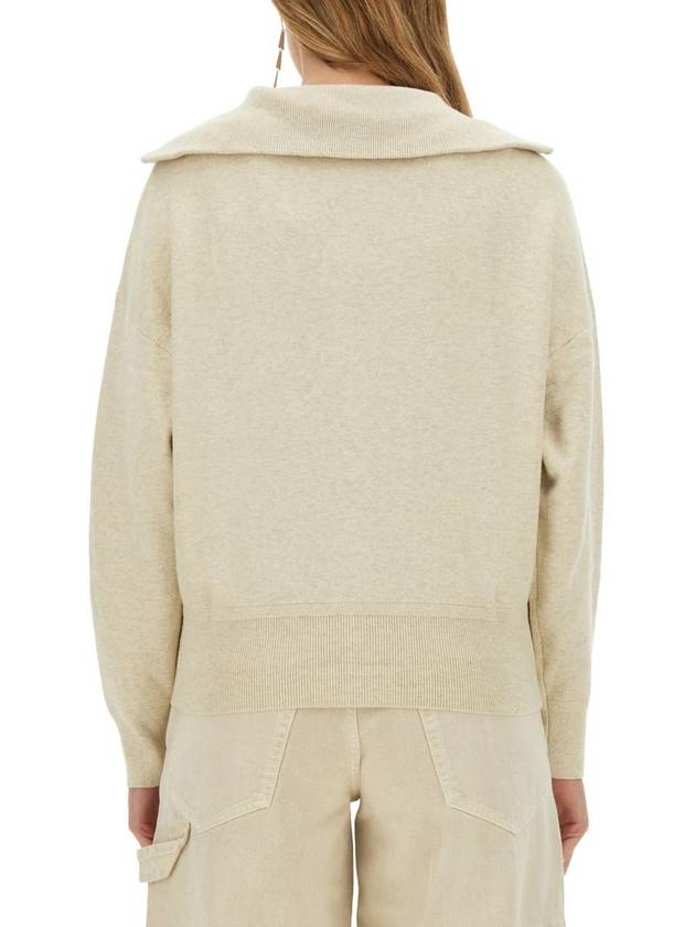 Axelle Zip Front Knit Cardigan Light Grey - ISABEL MARANT ETOILE - BALAAN 4