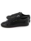 Andy Embossed Logo Leather Low Top Sneakers Black - SAINT LAURENT - BALAAN 2