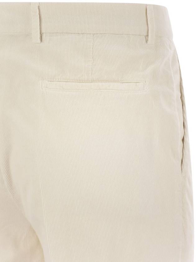 Leisure fit trousers in garment dyed cotton corduroy with darts - BRUNELLO CUCINELLI - BALAAN 4