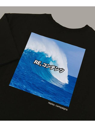 New Replay Campaign 1 2 Wave Short Sleeve T-Shirt Black - REPLAYCONTAINER - BALAAN 1